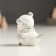 Polystone souvenir "White chick in a hat and knitted scarf" silver mix 5x3.5x5 cm