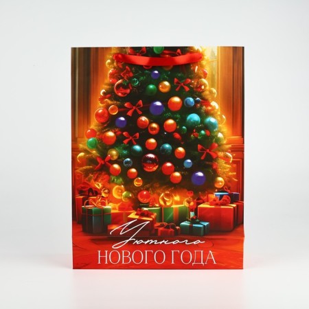 Laminated vertical "Cozy New Year", Christmas tree, l 31 x 40 x 11.5 cm, New Year-2