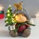 Souvenir Polystone Light "A boy with a squirrel on a gray hat and a Christmas tree in the hands" 12.5x9x14 cm