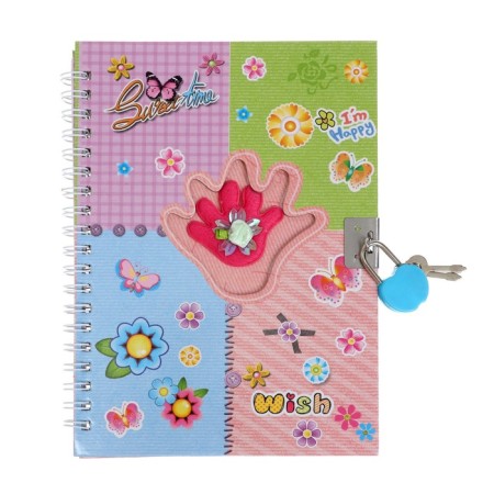 Notebook Gift Book on the lock, A6+, 50 sheets, line, "Flowers", mix-1