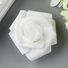 Foamiran rose, white d-4 cm