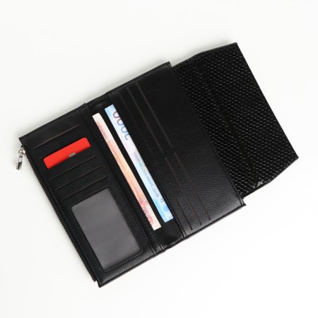Women's wallet on magnets, black color-4