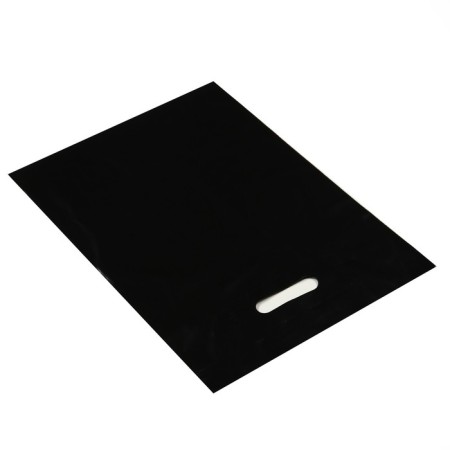 Polyethylene package with a cut handle, black 30-40 cm, 70 μm-1