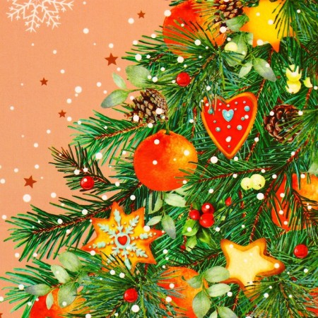 Package Gift New Year Laminated "Big Tree", 23 x 17.8 x 9.8 cm.-1