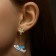 Emall earrings “Around the world” Aircraft and globe, colored in gold