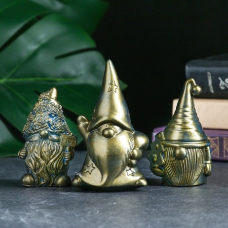 Set of figures "Gnomes" 3pcs, brass, 13cm