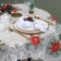 New Year. Poansettia tablecloth with embroidery, 120 x 150 ± 5 cm, p/e