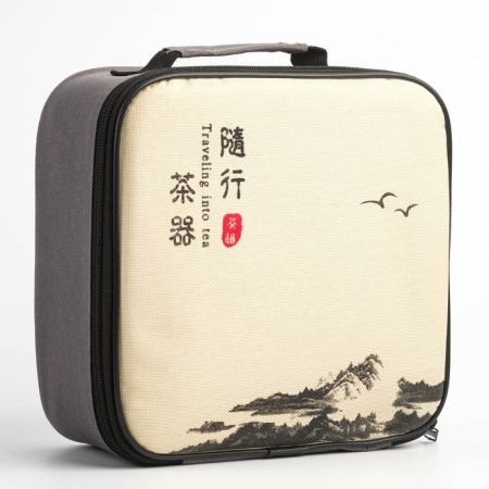 A set for a tea ceremony 10 items, 4 persons, a cup of 55 ml, a kettle of 200 ml, gray kettle-2