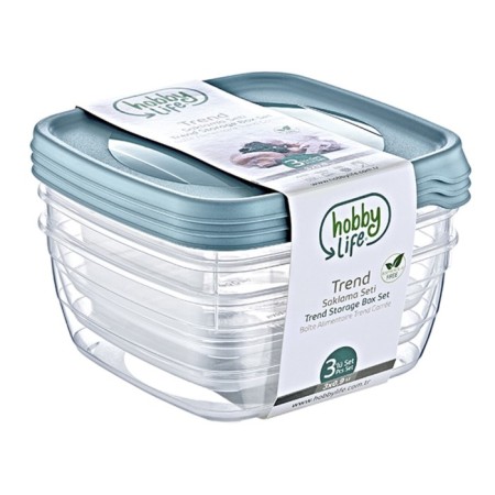 Set of food containers Hobbylife Trend, 0.9 l, 3 pcs, color mix-1