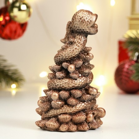 Figure "Snake on the Christmas tree" bronze, 10cm-2