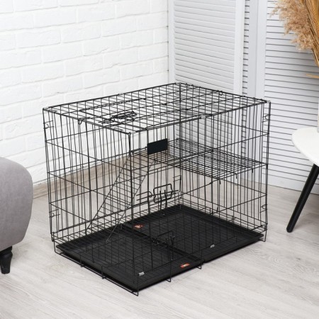 A cell for dogs and cats, a two -tier 70 x 50 x 60 cm, black