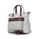 Female bag, textile material/genuine leather, 340x230x130 cm, milk/brown