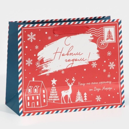 Laminated horizontal package "From Santa Claus", MS 18 x 23 x 10 cm, New Year-2