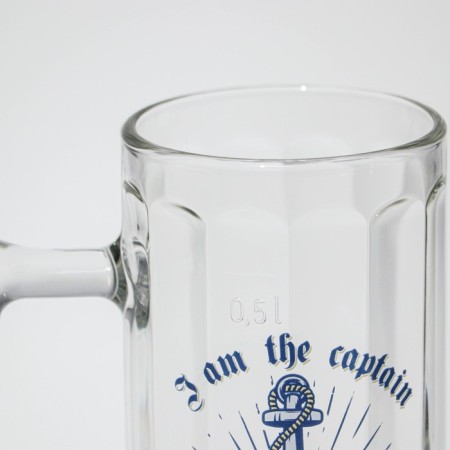Glass mug for beer "Hamburg. Captain ", 500 ml, MIX drawing-8