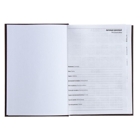 The diary half -dantered for 4 years A5, 192 leaf "Leather", solid cover, silk, brown-2