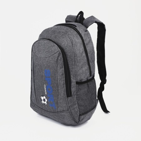 Male backpack on a zipper, 3 outer pockets, gray color-2