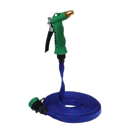 Rubber olive ripe hose, 12 mm (1/2 "), 10 m, in a textile braid, with a watering gun, color mix, Greengo-1