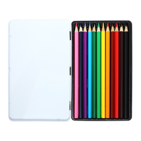 Pencils of 12 colors, Devente Trio Mega Soft, three -sided case, 4m, 3 mm, metal gift box-3