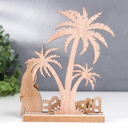 Souvenir tree "Parrot Ara and Palma" 17x4x12 cm-3