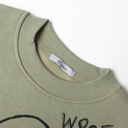 Sweatshirt for a boy, olive color, height 110 cm-1