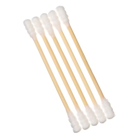 Cotton sticks, package 200 pcs, tip - spiral, cotton/bamboo (stick)-4
