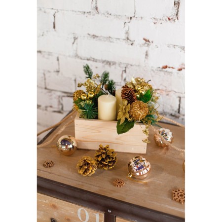 Decor "Winter Dreams" Gift apple in Bisser gold, 15 cm-2