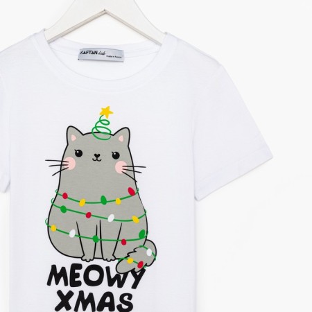 PAZHAMA Children's KAFTAN "Meowy XMAS", size 34 (122-128)-9