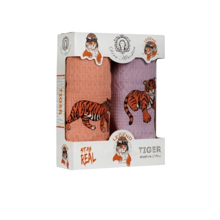 A set of wuffed napkins Diva Afrodita "Tiger", size 40x60 cm, 2 pcs-1