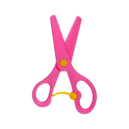 Baby scissors 13 cm, plastic, fixator, rounded ends, in a cardboard box, a mix-5