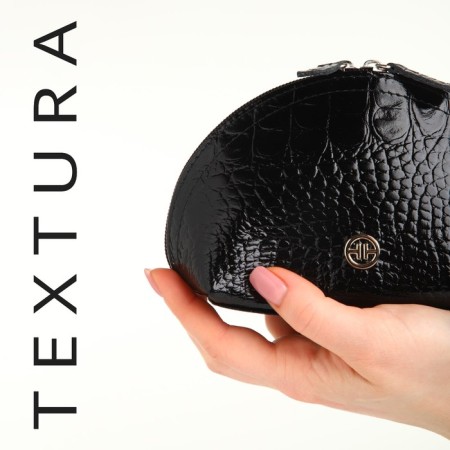 Cosmetic bag with lightning Textura, black color