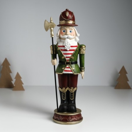 Souvenir Polystone "Nutcracker-Korol in a green uniform, with halberda" 11x11.3x32.5 cm