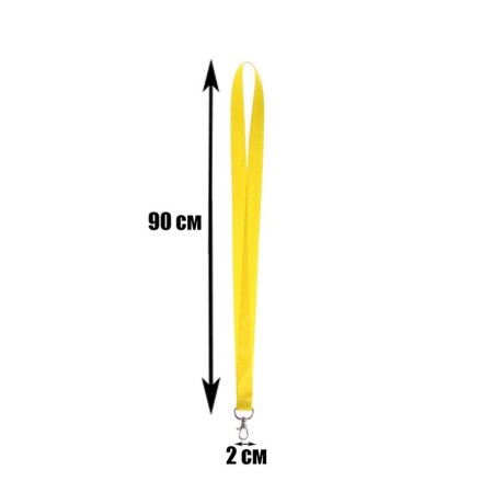 Badge tape width-20 mm, length-90 cm with a metal carbine, yellow-1