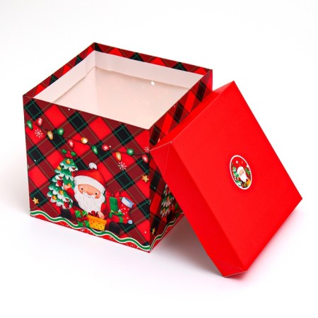 New Year. Box a gift New Year's folding "Grandfather Frost" 15x15x15 cm.-3