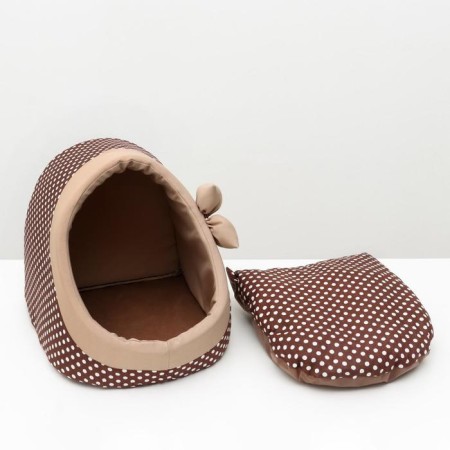 House Extra "Tenderness", 30 x 30 x 34 cm, calico, brown-3