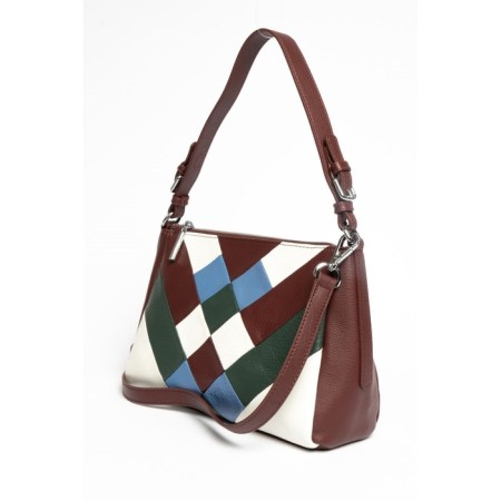 Bag Cross-Body Women's, genuine leather, burgundy ludor, 30x8x21 cm-1