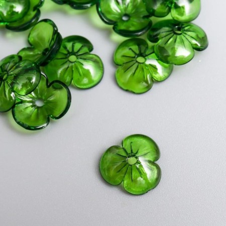 Beads for creativity Plastic "Busin Hat" set 50 pcs Transparent green 0.4x1x1 cm-1