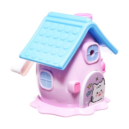 Mechanical sharpener with a container, 5 types of sharpening, lilac house