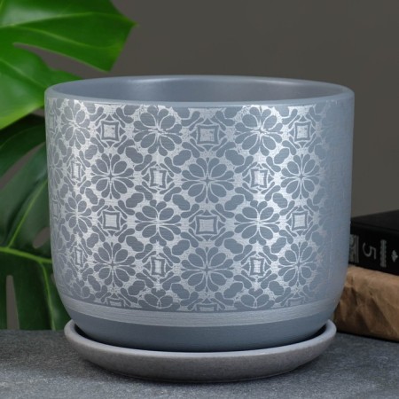Flower pot "Hypyur" gray, 2.79 l