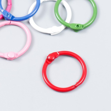 Ring for creativity (for photo albums) "Color" MIX int. D = 2 cm external. D = 2.4 cm set 8 pcs 91494-2