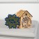 Christmas tree toy "House with a deer", from batteries, a glow of warm white