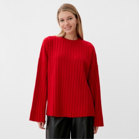 Jumper Knitted Women's Minaku: Knitwear Collection Color Red, size 42-44