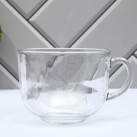 Glass mug "Leaves", 400 ml-2