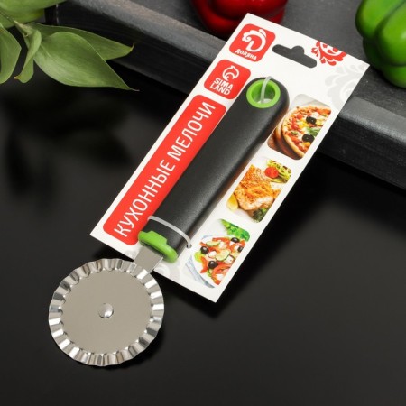 Knife for pizza and dough ribbed shade lime, 19 × 6 cm, black-green color-2