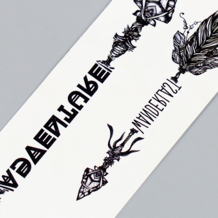 Tattoo on the body black "arrows with feathers" 20.8x4.7 cm-2