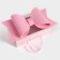 Gift box with a bow, handles and a transparent lid 35 x 21 x 15 cm pink