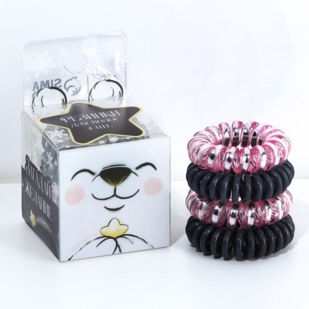 Glans Springs for hair New Year's “Make a desire” for the New Year, set 4 pcs, d = 3.5 cm-1