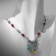 The necklace "India" turquoise happiness, color in black silver, 32 cm
