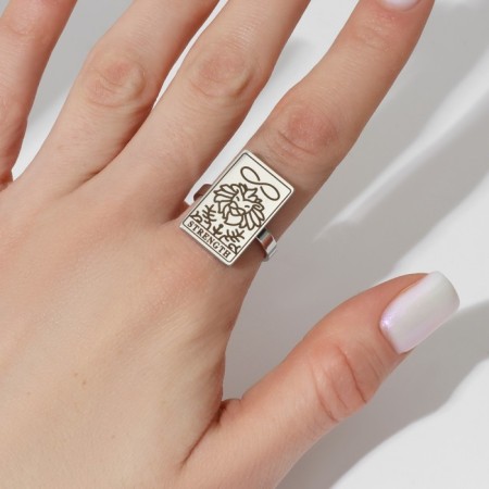 Ring "Tarot" Strength, Color silver, 16 size-1
