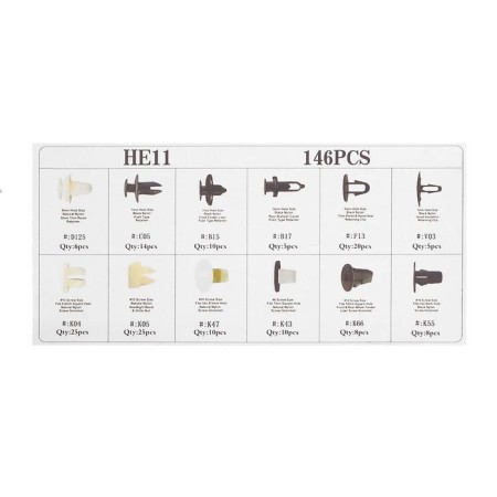 Clips and fasteners, 12 species, set 146 pcs-2