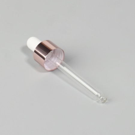 A glass bottle for storage, with a pipette, 30 ml, pink/pink gold color-4